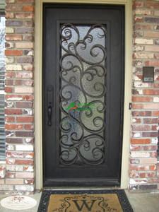 Porte <span class=keywords><strong>d</strong></span>'<span class=keywords><strong>entrée</strong></span> en fer forgé Modèle en verre à ouverture forgé solide avec écran Porte <span class=keywords><strong>d</strong></span>'<span class=keywords><strong>entrée</strong></span> en fer forgé - Product Image 6