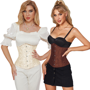Mujeres Sexy Adelgazamiento Satén Jacquard Floral Cordón Hueso Fajas Corsés Bustiers Ropa interior Corsé/Poliéster - Product Image 3