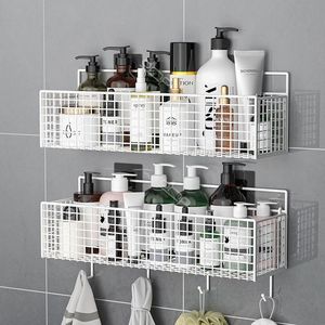 Deux paquets d'étagères de salle de bain sans perforation salle de bain tenture murale comptoir de lavage des mains stockage mural fournitures de toilette - Product Image 4