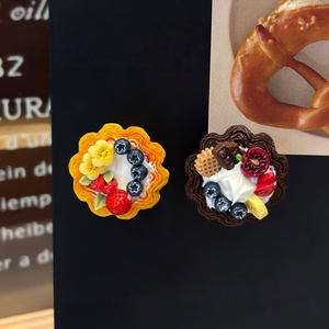 High Quality Chocolate Tart <b>Miniature</b> Three-dimensional Fruit tart Simulation Food Play Refrigerator Sticker for Decoration - Product Image 1