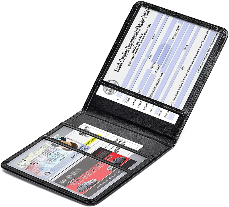 ที่ใส่บัตรและบัตรประกันในรถยนต์ขนาดเล็ก,เคสหนังใส่บัตรในยานพาหนะเอกสารรถยนต์ที่จัดเก็บกระเป๋าเงินงานกระดาษ
