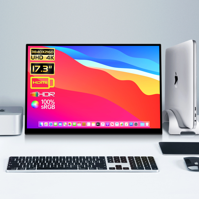 17.3 Inch UHD 8 Bits 350nits 60hz IPS Narrow Bezel 10 Point Touch Laptop Screen Extender Moniteur Portable Monitor