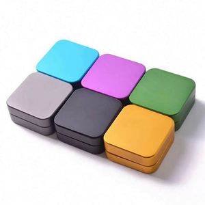 55mm Square Aluminum Alloy <b>Herb</b> <b>Grinder</b> 2-layer Smoking <b>Grinder</b> Custom Logo - Product Image 1