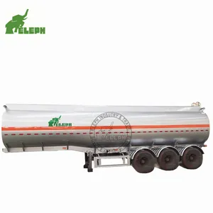 Remolque de tanque de combustible Eleph 3 ejes Bebida líquida Transporte de agua de grado alimenticio Remolque cisterna de aluminio