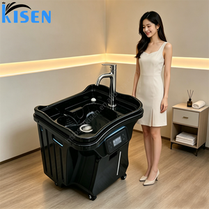 KISEN Évier portable électrique sans plomberie avec réservoirs d'eau chaude pour lavage des mains et shampoing, idéal pour expositions, hôtels et salons - Product Image 2