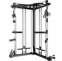 FRS Machine Smith multifonctionnelle avec crossover par câble, entraîneur fonctionnel, double blocs de poids 70kg*2, conception d'angle en acier, pour salle de sport à domicile