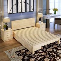 Lit simple moderne minimaliste en bois pour chambre à coucher