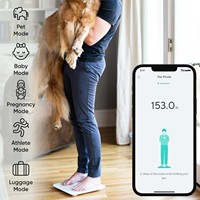 Báscula Inteligente Bluetooth para Grasa Corporal, Báscula Digital de Baño de 180 kg con Monitor de Frecuencia Cardíaca y Masa Muscular, Aplicación, Opciones de Batería USB para el Hogar