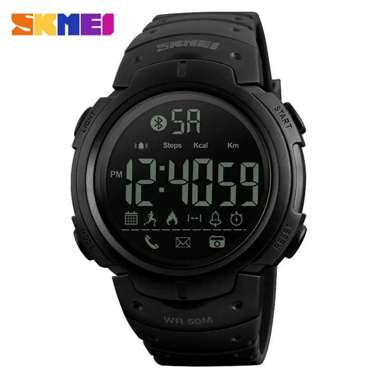 SKMEI 1301 Mens Smart Watch Sport Calories Pedometer Reminder Watch Digital Watches For Men Wrist Luxury Fitness Wristwatches