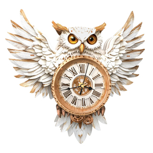 Snowy Owl Wooden <b>Clock</b> <b>Kit</b> wooden puzzle Handcrafted Hanging <b>Clock</b> Art for Room Decor - Product Image 1