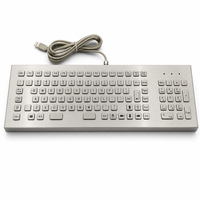 Clavier de bureau industriel en acier inoxydable étanche IP65 personnalisé PC-704-DESK, 104 touches USB PS/2 pour machine CNC, kiosque