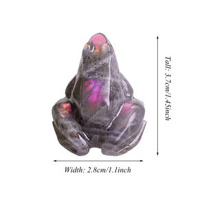 คริสตัลลาบราดอไรต์สีฟ้าธรรมชาติแกะสลักรูปสัตว์  รูปปั้นกบเรียกทรัพย์  จี้ลาบราดอไรต์  เป็น<span class=keywords><strong>ของ</strong></span>ขวัญ สร้อยคอ - Product Image 1