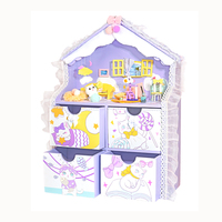 IIECREATE bricolage Miniature meubles en bois maison de poupée ensemble avec boîte de rangement modèle éducatif jouet pour enfants