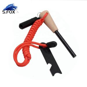 Allume-feu en acier de haute qualité <span class=keywords><strong>Tinder</strong></span> ajouté Fire Laser LOGO Flint Stone Wood Handle - Product Image 3