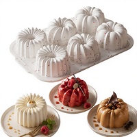 Nouveau moule en silicone de qualité alimentaire pour mini-gâteaux en forme de fleur, 6 cavités, résistant au four, idéal pour l'export.