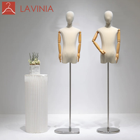 Maniquí de medio cuerpo ajustable Lavinia para niños, unisex, con cabeza, para exhibición de ropa y posturas de pie
