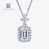 Collier pendentif en forme de flacon de parfum Rochime Fashion Jewelry, argent sterling 925 plaqué rhodium, zircon 5A, accessoires de bijoux