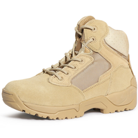 Chaussures de chasse en plein air Chaussures de randonnée anti-éclaboussures pour hommes Bottes légères en cuir à talon moyen Bottes tactiques en cuir de vache de montagne
