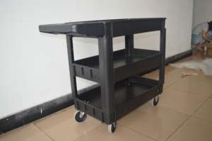 Chariot d'atelier Mobile robuste à <span class=keywords><strong>3</strong></span> niveaux avec roues et poignée - Product Image 2