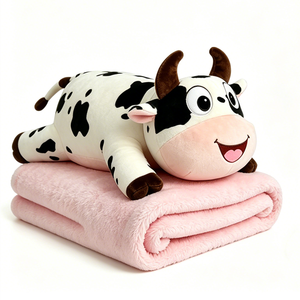 Customized Carrot Plush Stuffed Animal with Attached <b>Orange</b> Fleece Blanket Lying Smiling Carrot Pillow Convertible <b>Throw</b> Blanket - Product Image 3