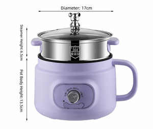 YUEDISI - Cuisinière électrique multifonction 1,8 L 600 W antiadhésive - Utilisation en dortoir et à domicile - Poêle électrique antiadhésive - Product Image 6