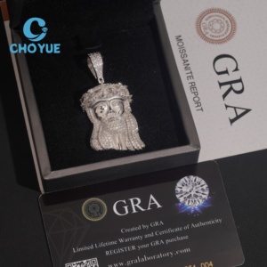 Colgantes Religiosos de Jesús de Plata de Ley 925 de Alta Calidad, Colección Hip Hop, Joyería Unisex con Incrustaciones de Diamantes, Certificado GRA - Product Image 6