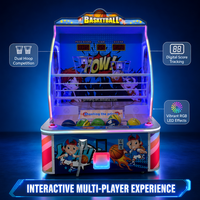 LiFun Machine de jeu d'arcade de tir au basket individuelle pour 2 joueurs, pour enfants, pour centres de jeux, à monnayeur, avec système de récompense, construction métallique