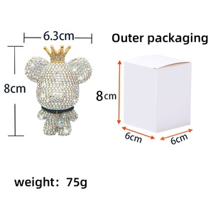 Diamond lucu beruang padat parfum mobil parfum klip penyegar udara untuk Aroma ventilasi penempatan - Product Image 2
