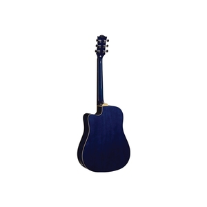 Guitares acoustiques EKO GUITARS - CW Eq Blue Sunburst, table en épicéa, dos et flancs en okoumé, manche en roupana, touche en roupana. - Product Image 2