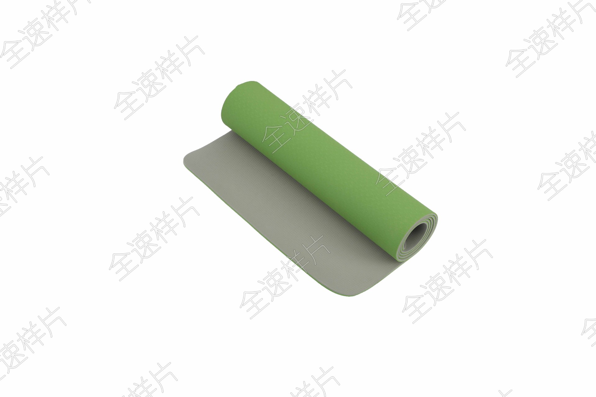 Sangle de livraison bicolore vert gazon et gris clair.