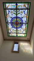 Dômes de plafond intérieurs en verre coloré pour églises, vitraux anciens, plaques de verre teinté, lucarnes, décoration de sécurité pour cathédrales