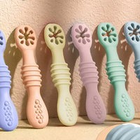 Cuillère d'alimentation pour tout-petits et nourrissons première étape Anti-étouffement Silicone bébé Led cuillère de sevrage lavable au lave-vaisselle Silicone bébé cuillère