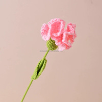 Großhandel Kreative Mehrfarbige Einzelne Nelken-Häkelblume Pflanzenstrauß Künstliche Gestrickte Langlebige Ewige Blumen