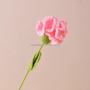 Venta al por mayor: Ramo <span class=keywords><strong>de</strong></span> flores artificiales <span class=keywords><strong>de</strong></span> un solo claveles <span class=keywords><strong>de</strong></span> colores variados, hechas a crochet, <span class=keywords><strong>de</strong></span> larga duración, flores eternas tejidas. - Product Image 3
