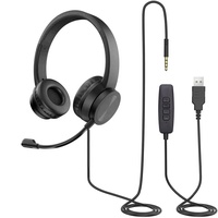 Auriculares inalámbricos con micrófono para centro de llamadas, audífonos de alta gama con cancelación de ruido, 3,5mm, USB, BT, novedad