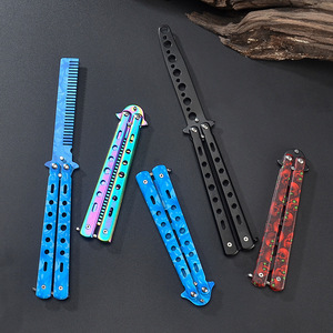 Lược gấp hình dao bướm bằng thép không gỉ, dụng cụ tập luyện tạo kiểu tóc, lược bỏ túi - Product Image 4