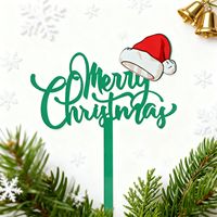Décorations de gâteau en acrylique écologiques réutilisables avec impression couleur UV pour la décoration de gâteau de Noël