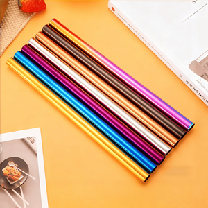 مجموعة شفاطات متعددة الألوان من الفولاذ المقاوم للصدأ 304 صديقة للبيئة بالجملة، مع إمكانية تخصيص الشعار، حاصلة على شهادة CE، أدوات شرب آمنة للطعام - Product Image 1