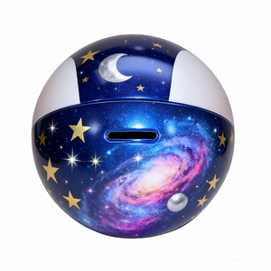 Scatola di Latta Personalizzata a Forma di Sfera, Contenitore Vuoto in Metallo da 150mm, Salvadanaio, Scatola per Cioccolatini - Product Image 3