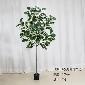 Biyonik bonsai simülasyon bitki çiçekler beyaz kenar arp yaprak oturma odası yeşil bitki çuval bezi pot