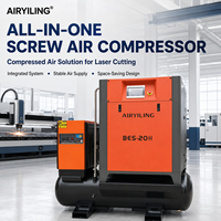 Compresseur d'air à vis intégré 4-en-1 7,5 kW 11 kW 15 kW tout-en-un avec réservoir, sécheur et filtres pour machine de découpe laser à fibre