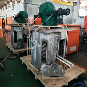 Smelt electric cast furnace MF induction aluminum tilting furnace melting scrap 500kg 3T 5T scrap recycling aluminum machine