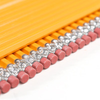 Stylo et crayon en bois jaune ensemble enfants stylos et crayons mignons en caoutchouc pour dessiner papeterie fournitures scolaires en gros