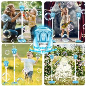 Machine à bulles automatique sur pied, réglable en hauteur, pour l'extérieur, avec lumière, jouet d'été, torche à bulles pour enfants - Product Image 6