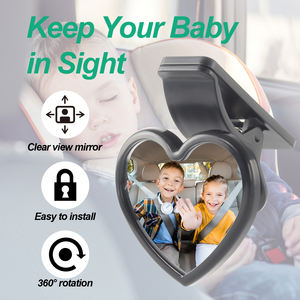 Espejo retrovisor Interior Universal <span class=keywords><strong>ABS</strong></span> para coche, espejo de bebé de diseño Simple, espejos con Clip para ver pasajeros traseros - Product Image 4