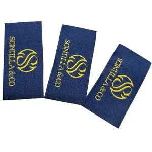 Parches de insignia de etiqueta tejida de alta calidad de diseño personalizado etiqueta de impresión tejida promocional