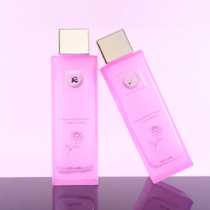 Vuoto 200ml quadrato <span class=keywords><strong>rosa</strong></span> con vite superiore in alluminio Toner lozione imballaggio per la cura della pelle bottiglie di vetro - Product Image 2