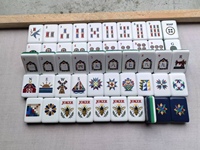 Ensemble de Mahjong Américain Personnalisé en Gros, 160 Tuiles, Thème Couture et Quilting, Mahjong Acrylique Peint à la Main pour Cadeaux