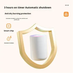 2026 New Arrival 500Ml H2o Portable Mini Car Ultrasonic <b>Essential</b> Oil Diffusers Night Light Usb Air Humidifier - Product Image 3