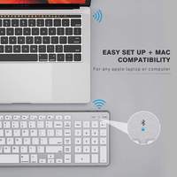 Clavier sans fil Bluetooth rechargeable QWERTY 102 touches ergonomique et fin pour Mac, conforme RoHS FCC CE, vente en gros